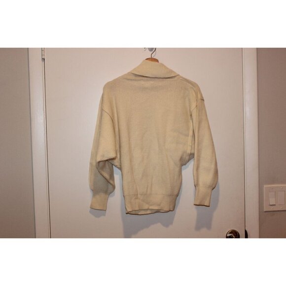Susann M Lambswool Angorra Cream Ribbed Cowl Neck Sweater Womens S - Picture 3 of 7